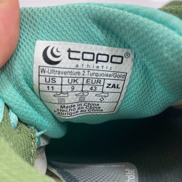 Topo Athletic Ultraventure 2 Trail Running Shoes Women’s Size 11 Turquoise Gold - Picture 11 of 12